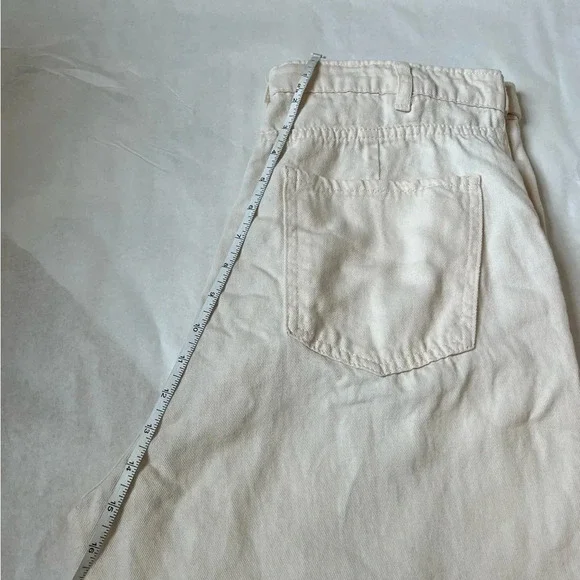 De Facto Twill Hogh Waist Tapered Leg Pants Beige Ivory Trousers Cotton 10 US - Picture 8 of 10